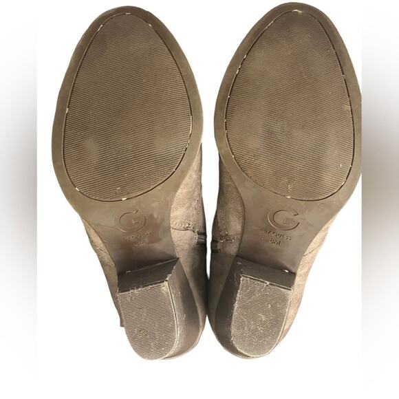 Guess Ankle Boot Womens 8M Brown Dual Side Zippers Buckle Edgy Simple Casual - Picture 7 of 8